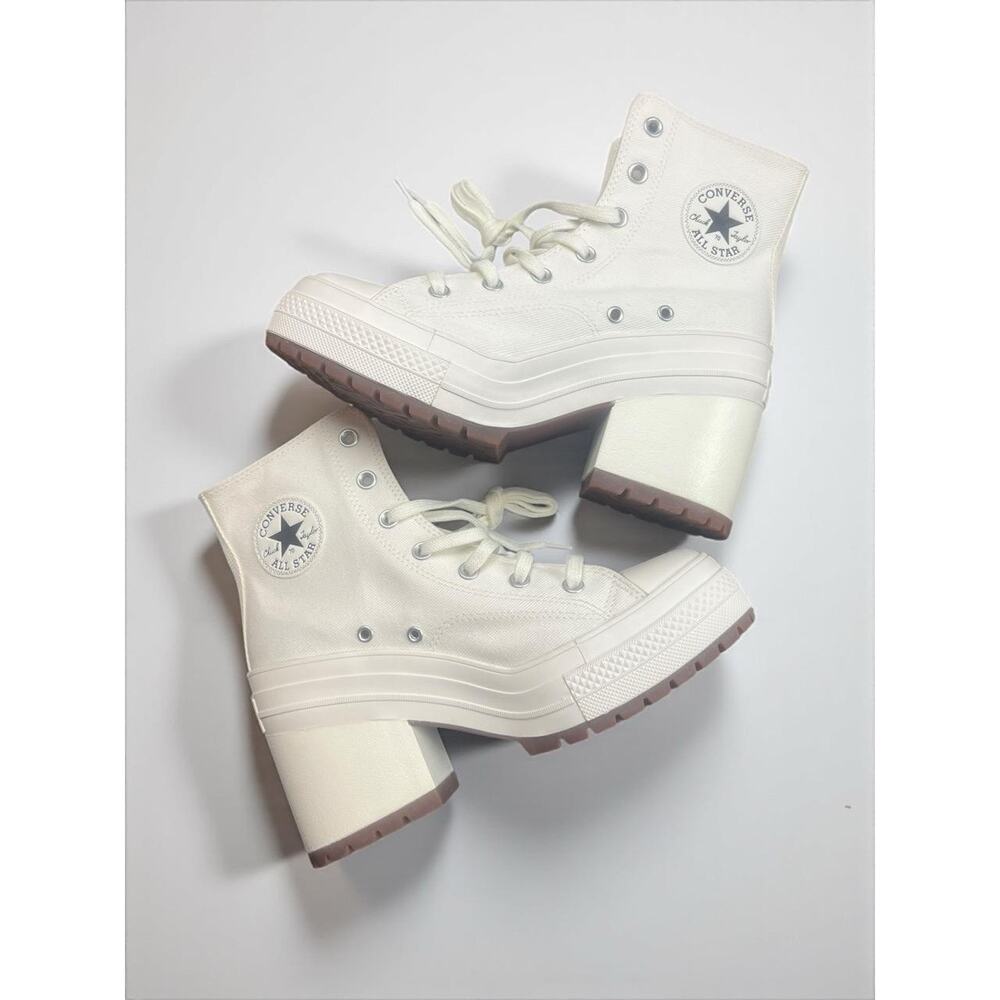 Converse W9.5 70 De Luxe Heel High-Top Sneaker Platform Off-White Trendy Chunky